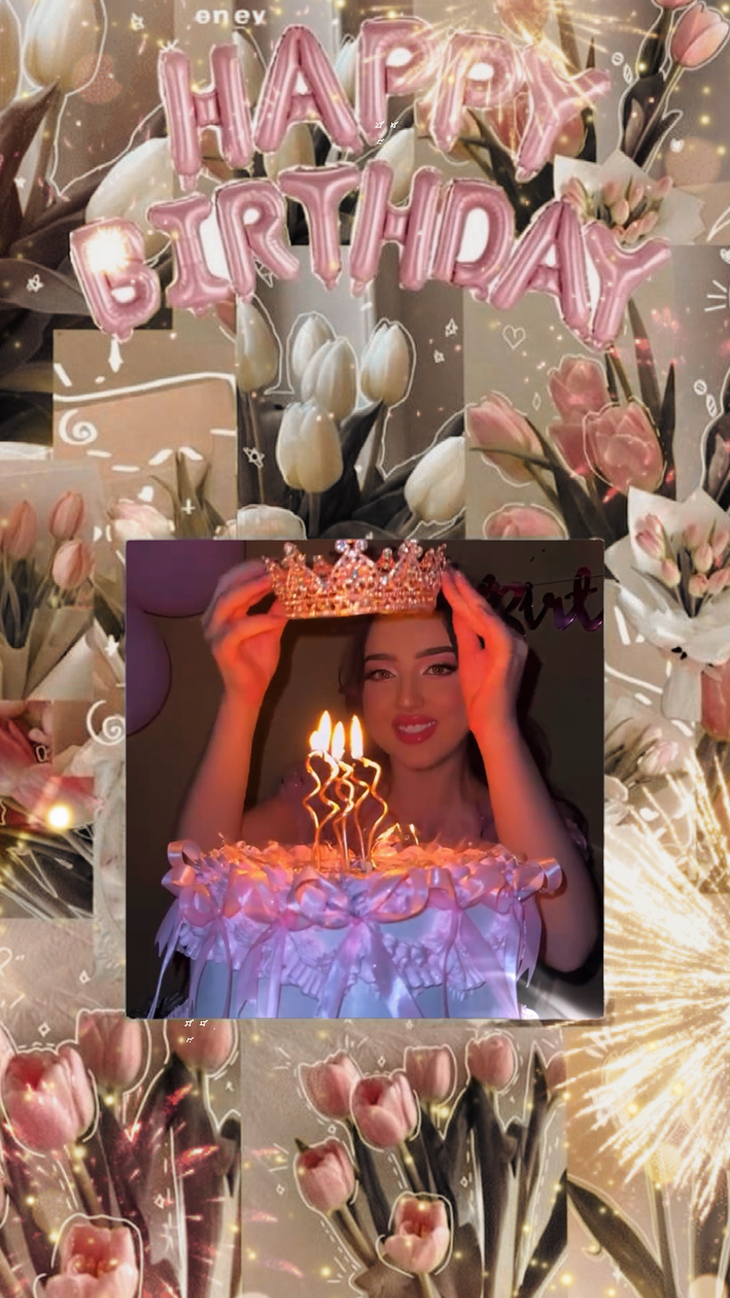 Aniversário Flor Rosa
