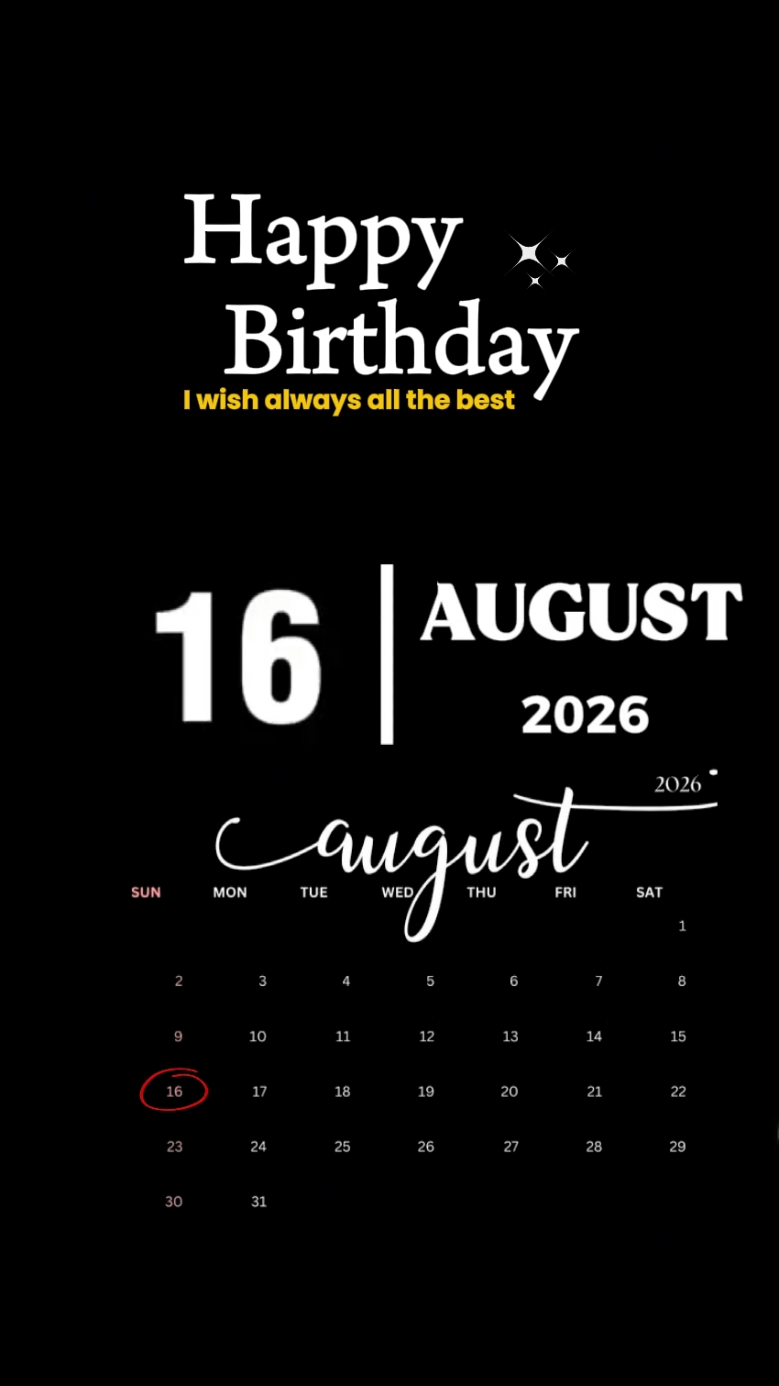 ANNIVERSAIRE LE 16 AOÛT 
