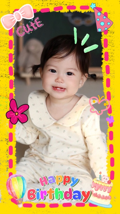 Bayi ulang tahun lucu