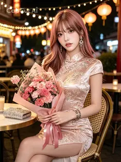 インフルエンサー風チャイナ服