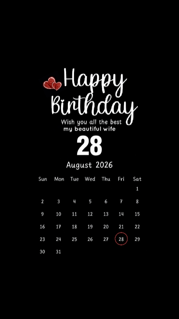 HBD WIFE 28 AUGUST