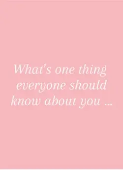 What’s one thing 