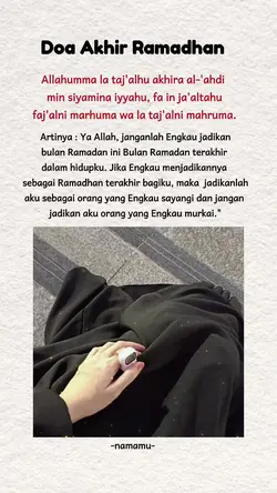 Doa Akhir Ramadhan