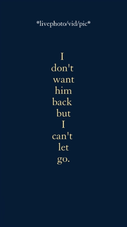 I can't let go