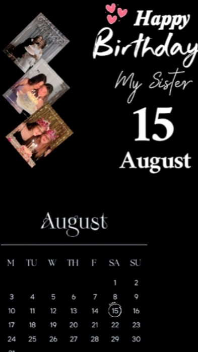 HBD Sister 15 August