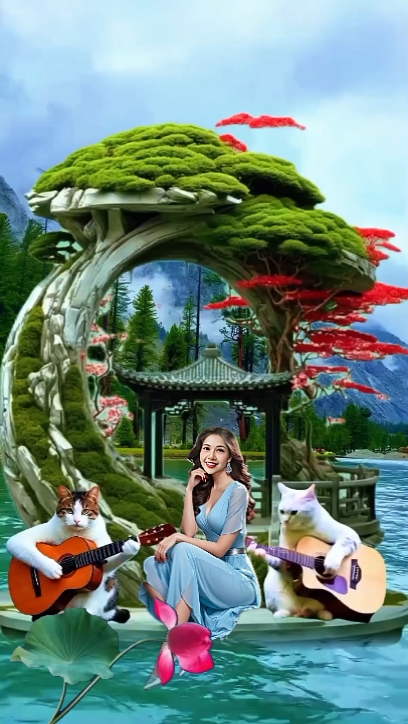 MÈO ĐÀN BÊN HỒ SEN