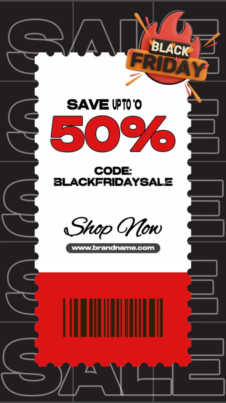 Black Friday Black And Red Dynamic Poster Minimalist Style
