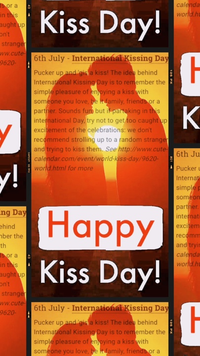 💋 Glücklicher Tag des Küssens