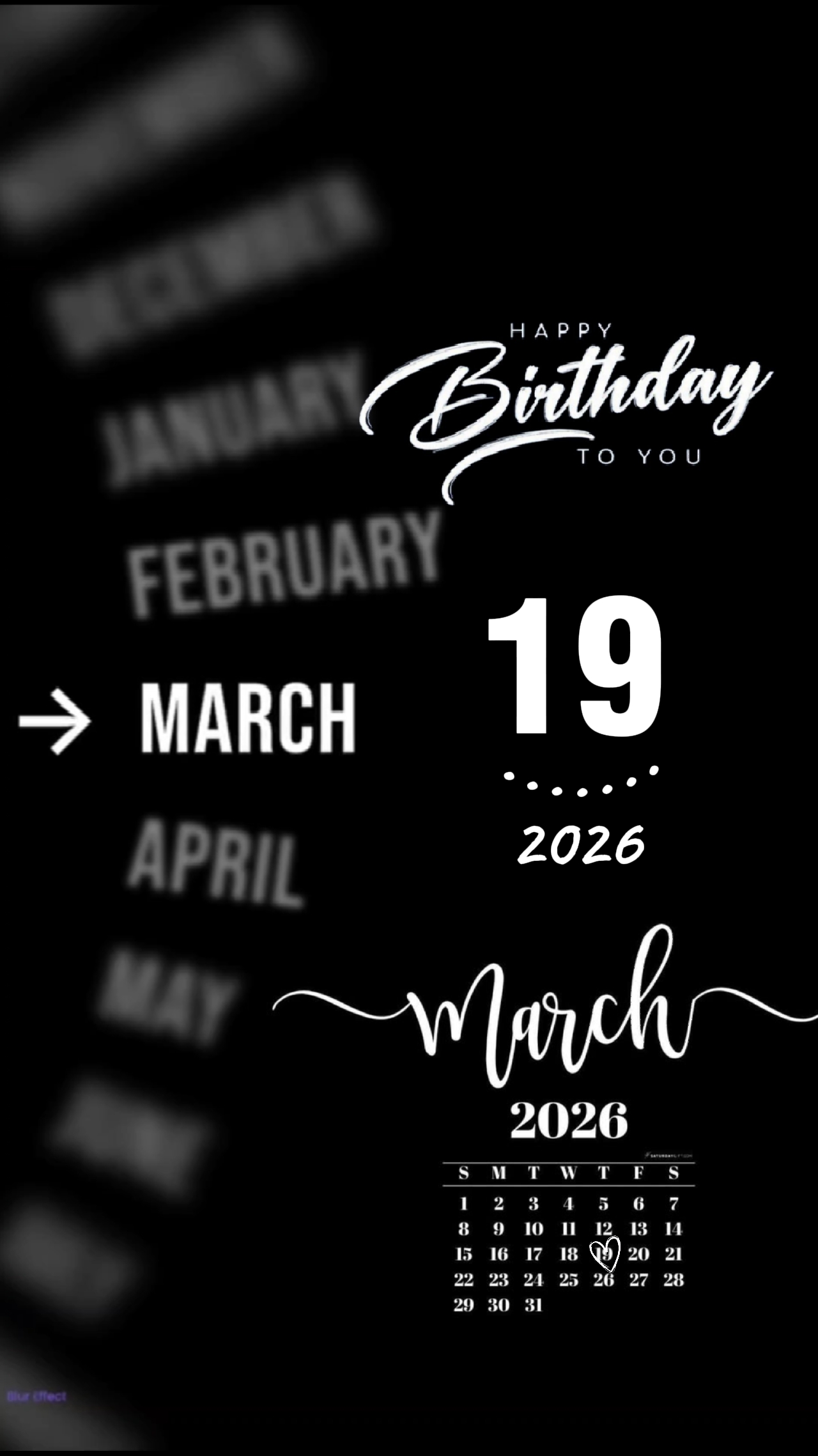 Selamat ulang tahun 19 MARET 2026