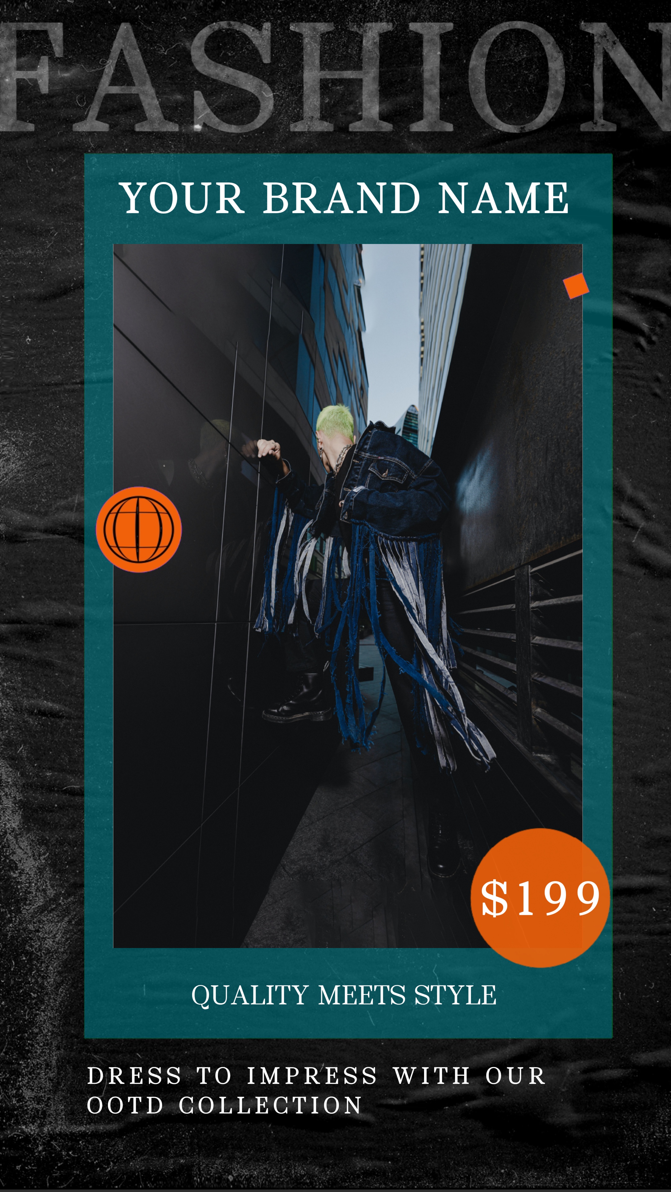 Ads template+Costume+Costume+Dark street+Black.