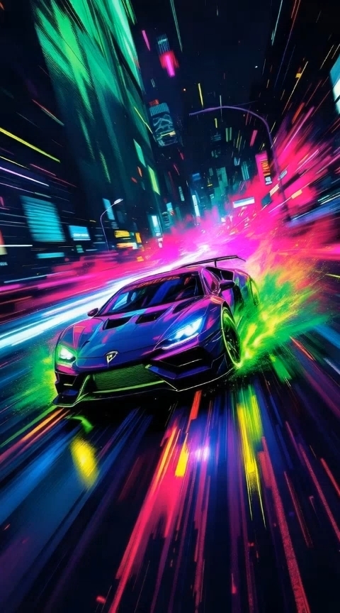 Voiture deporte néon 