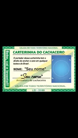 CARTEIRA DE CACHAÇA