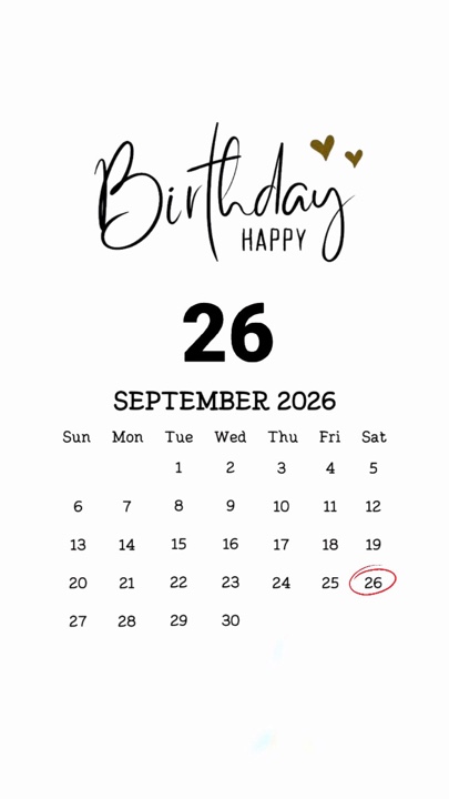 ANNIVERSAIRE 26 SEPTEMBRE