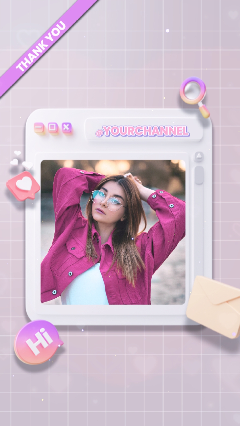 Modèle de célébration de 100K abonnés, style TikTok.
