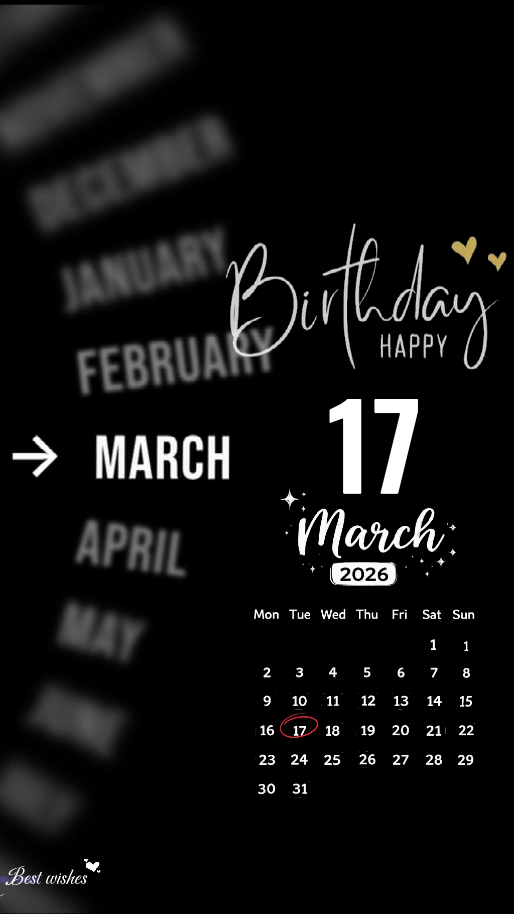 Selamat ulang tahun 17 MARET 2026