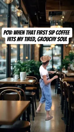 first sip of coffee