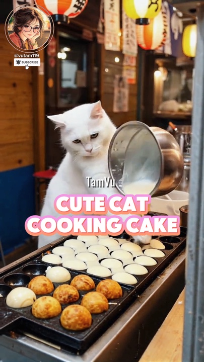 Masakan kucing lucu 