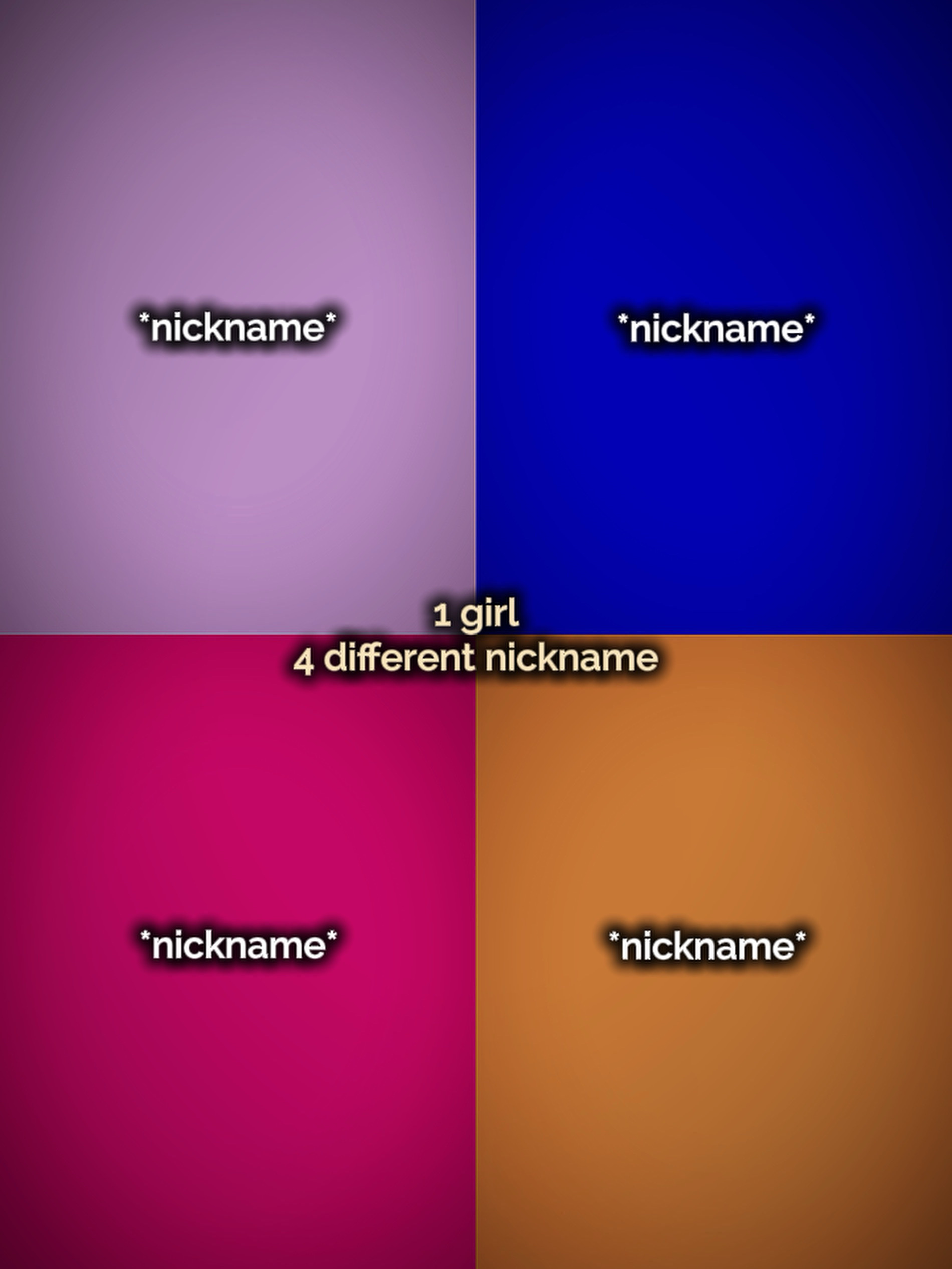 1 garota 4diffNickname