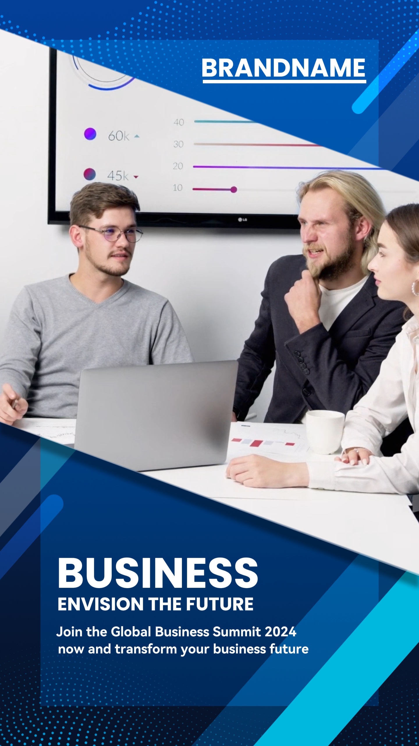 Koyu mavi İş Stili Kurumsal Promosyon Şablonu