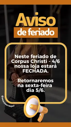 AVISO DE FERIADO ✨