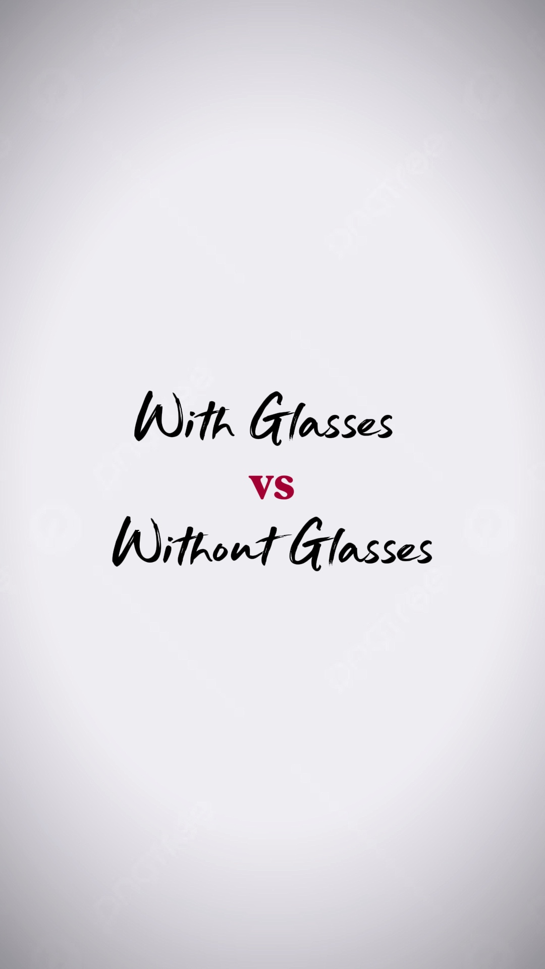with glasses/without