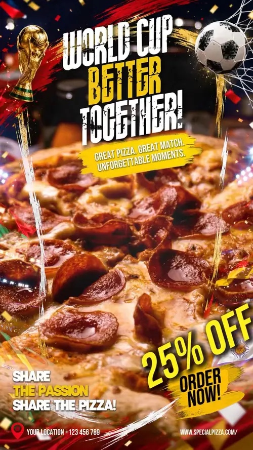 Anúncio de comida da Copa do Mundo