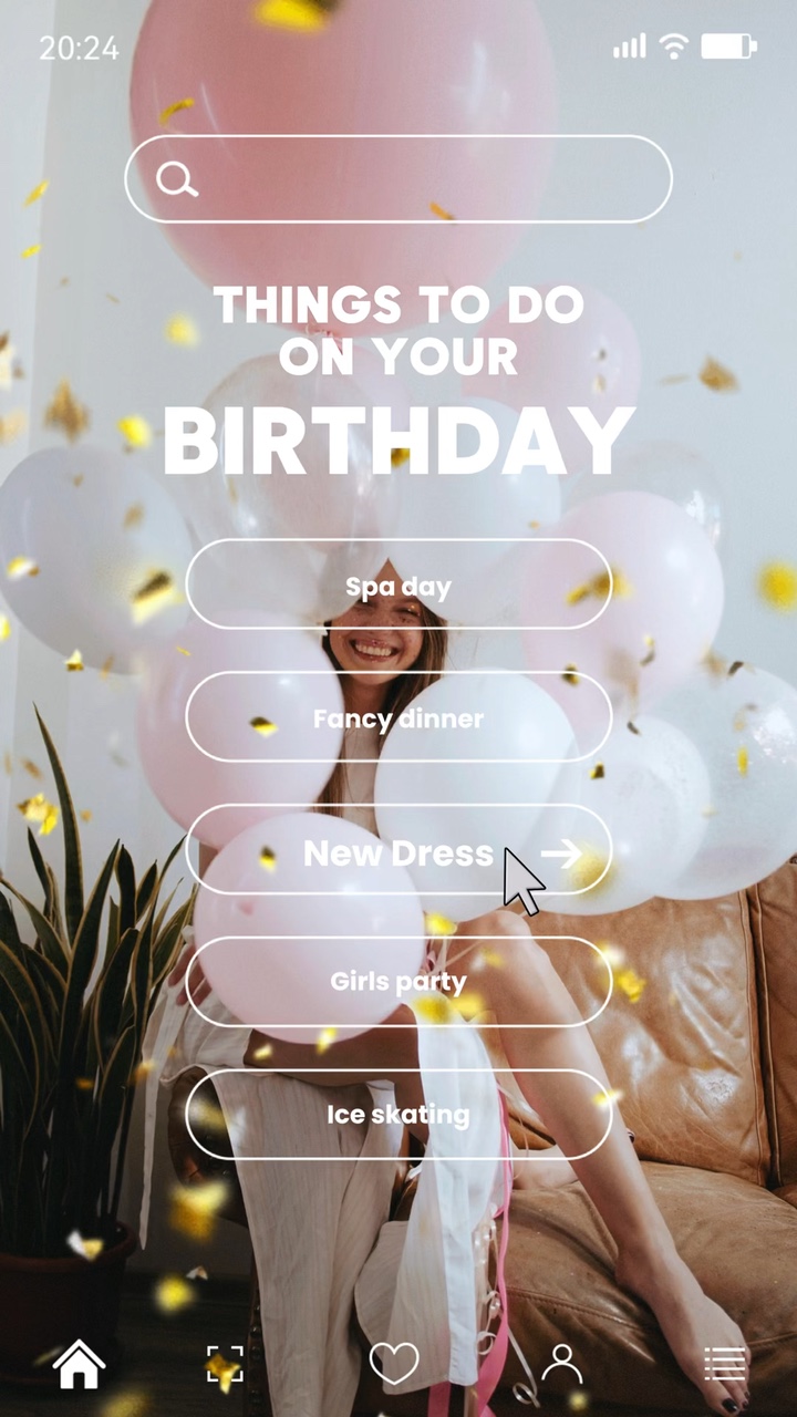 Scénario d'anniversaire Affichage de vêtements pour femmes Style minimaliste