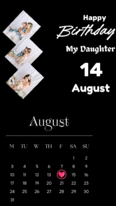 HBD Filha 14 de agosto