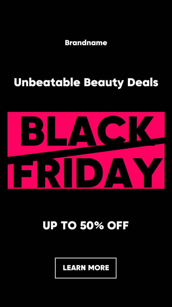 Black Friday Black and Pink Beauty Industry Desconto por tempo limitado Carretel do Instagram