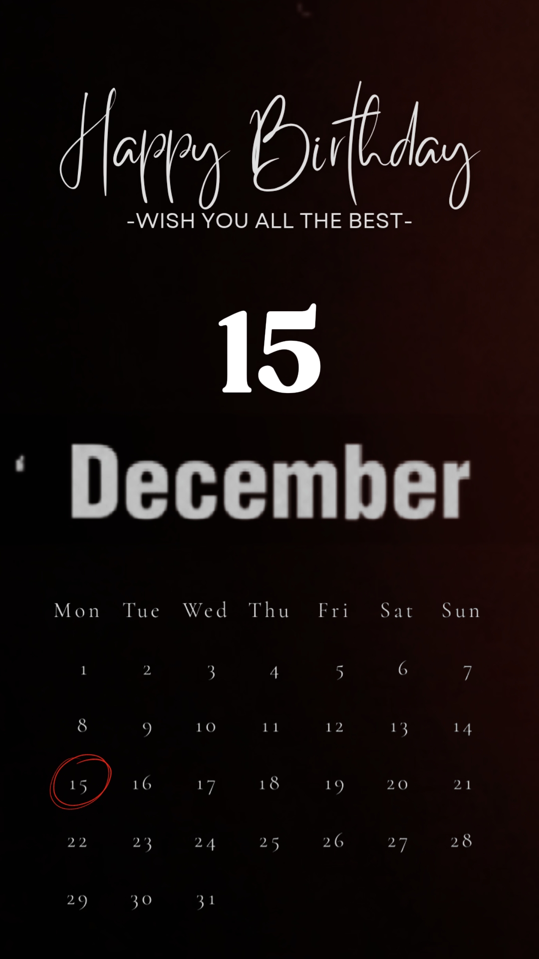Birthday 15 december