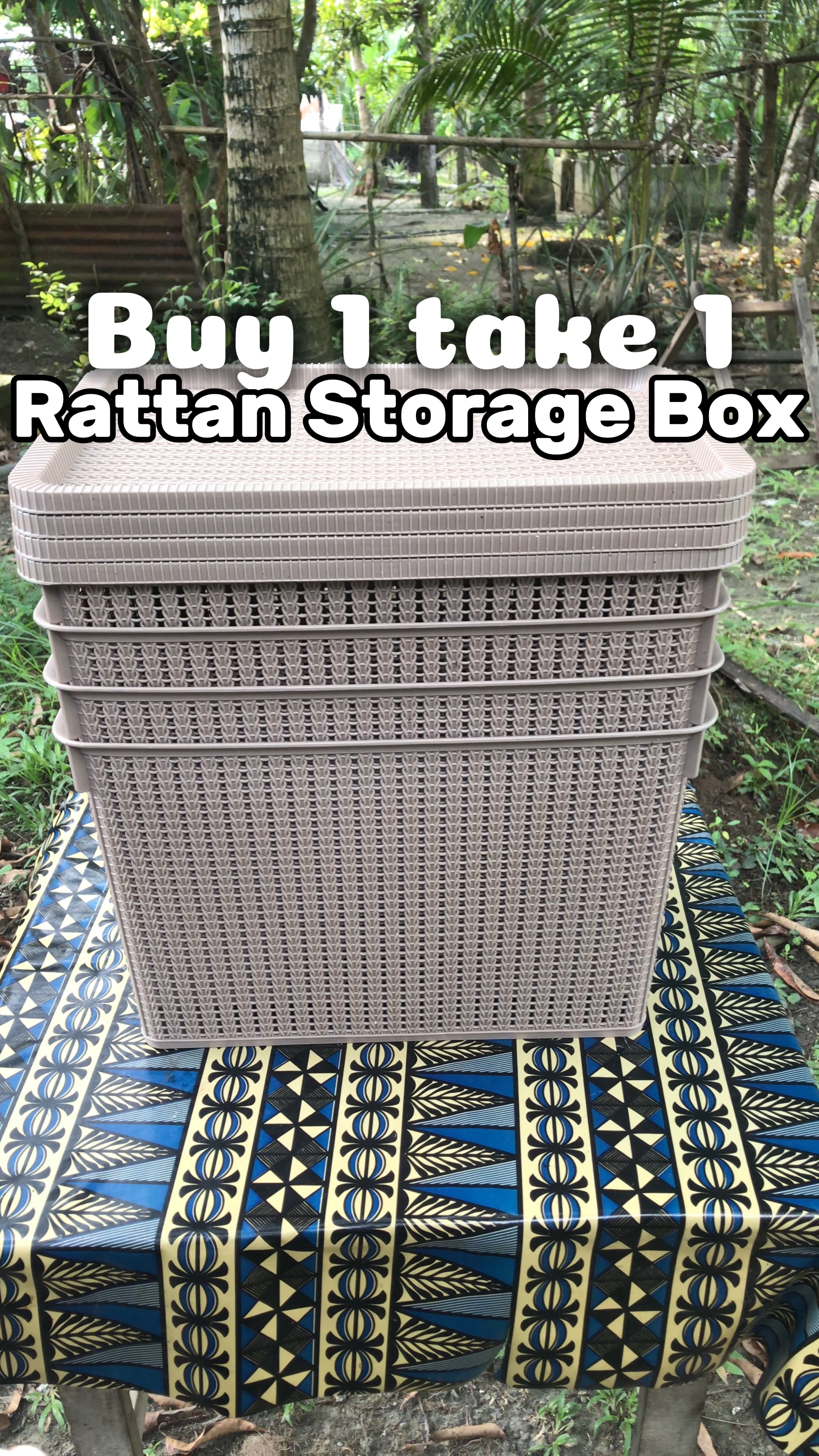 CAJA DE ALMACENAMIENTO DE RATÁN 