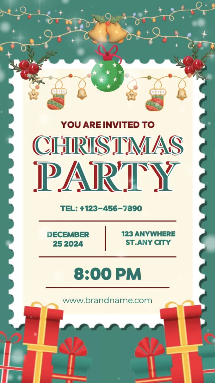 Poster Dinamit Hijau dan Merah Natal C2B Template TikTok