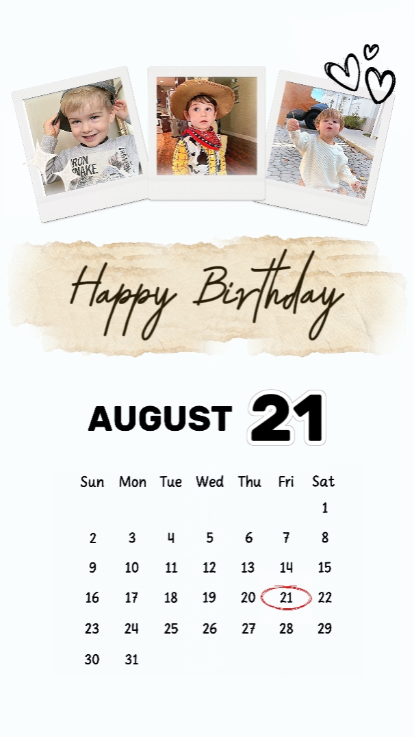 HBD MY SON 21 AUGUST