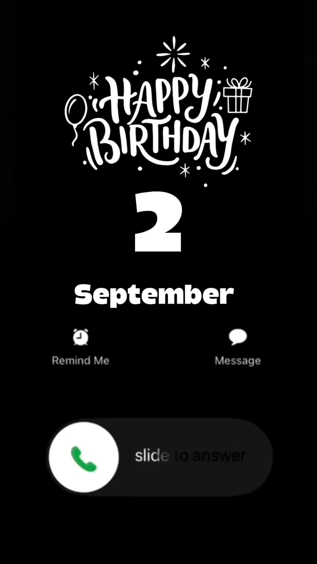 BIRTHDAY 2 SEPTEMBER