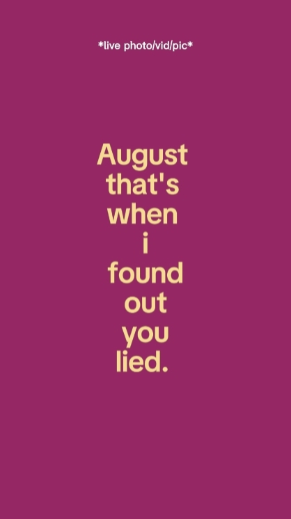 August That's When 