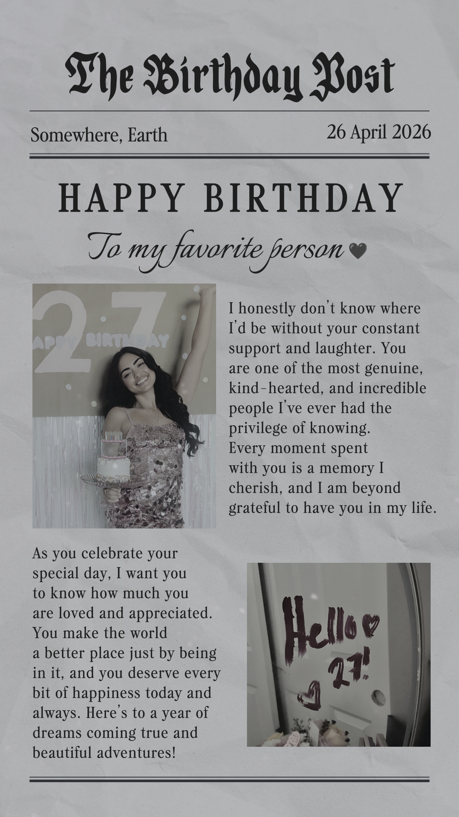 Birthday Newspaper
