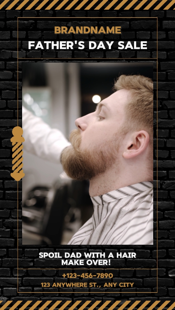 Barbershop ng Serbisyong Offline ng Dynamic na Poster para sa Araw ng Ama