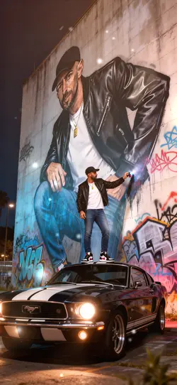 Graffiti art wall