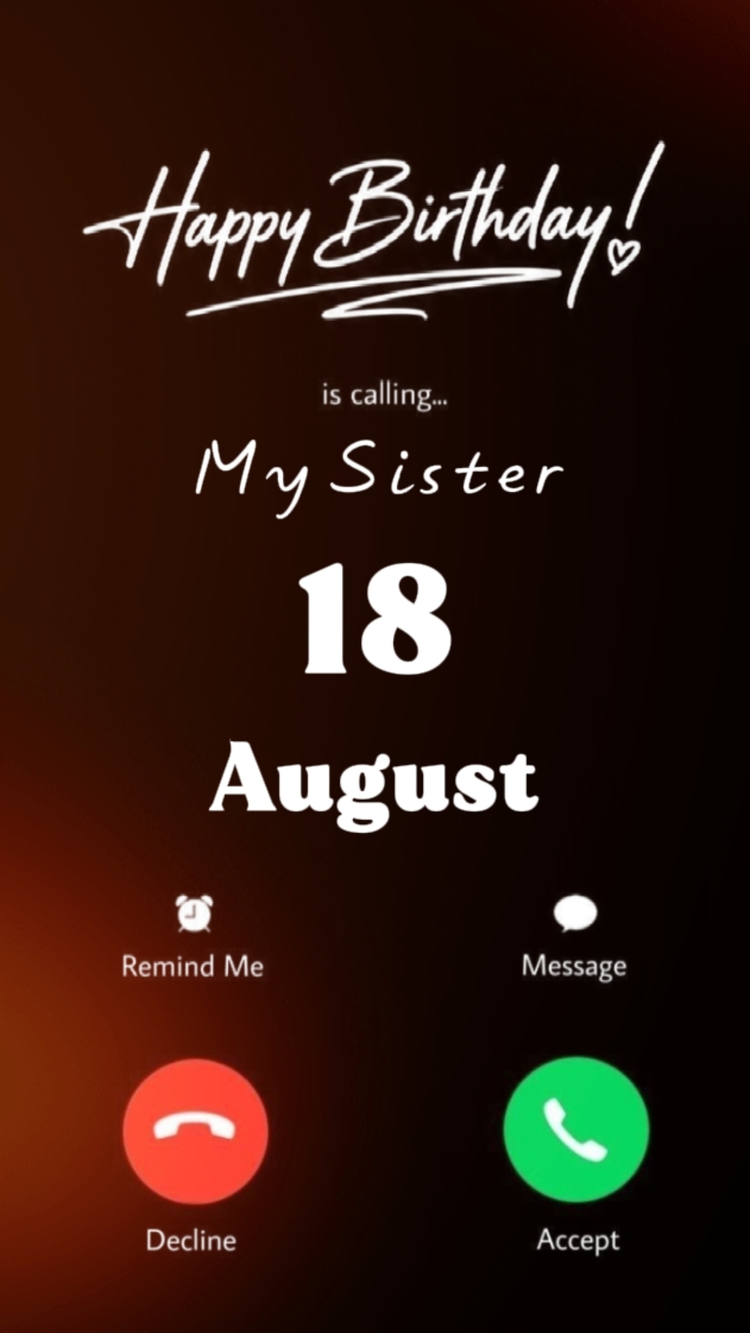 HBD SISTER 18 AUGUST