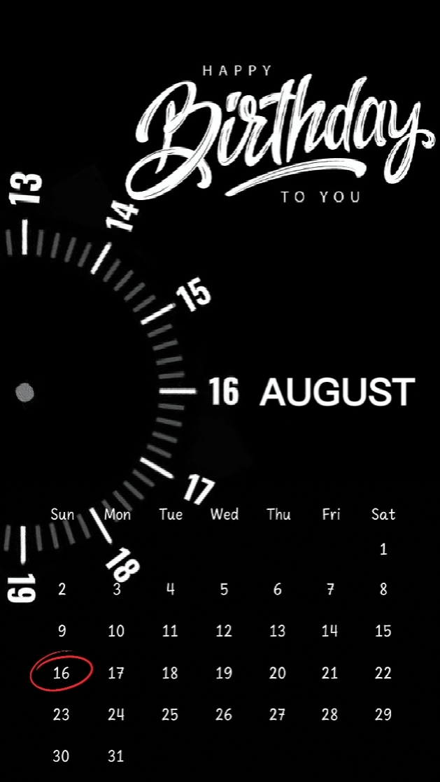 BIRTHDAY 16 AUGUST 