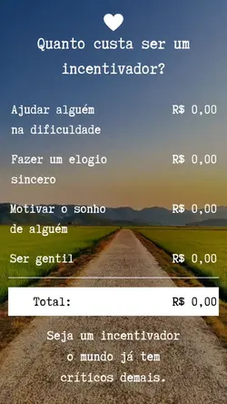 Seja incentivador 