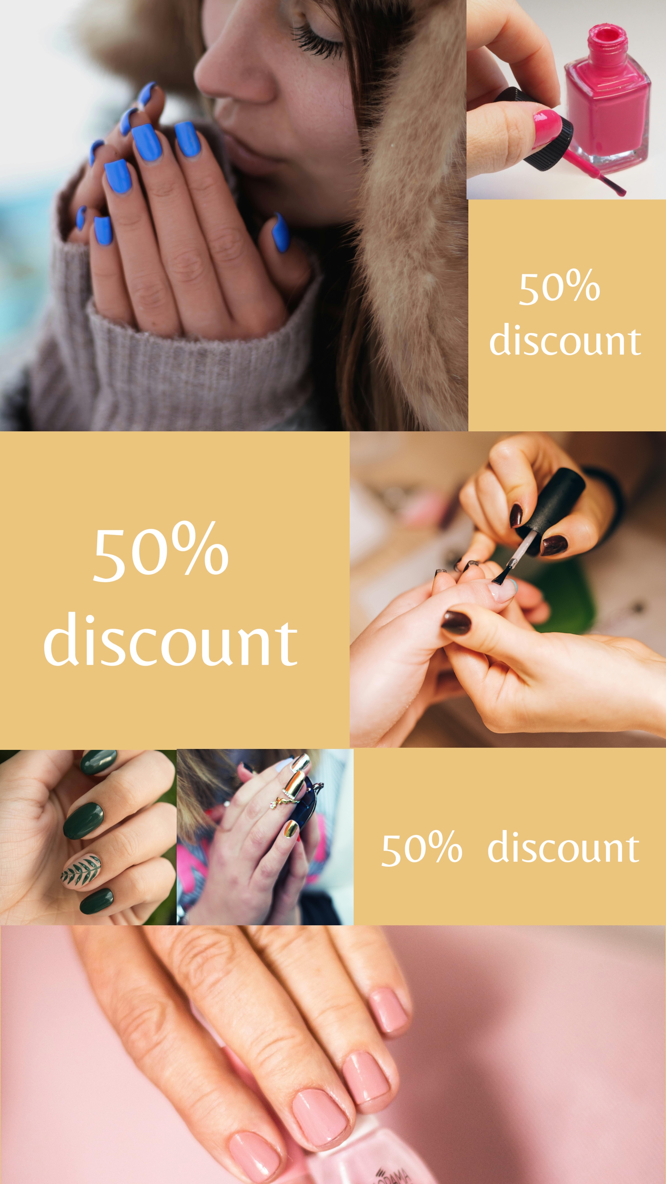 Template Promosi Nail Art Poin Kartu Fashion