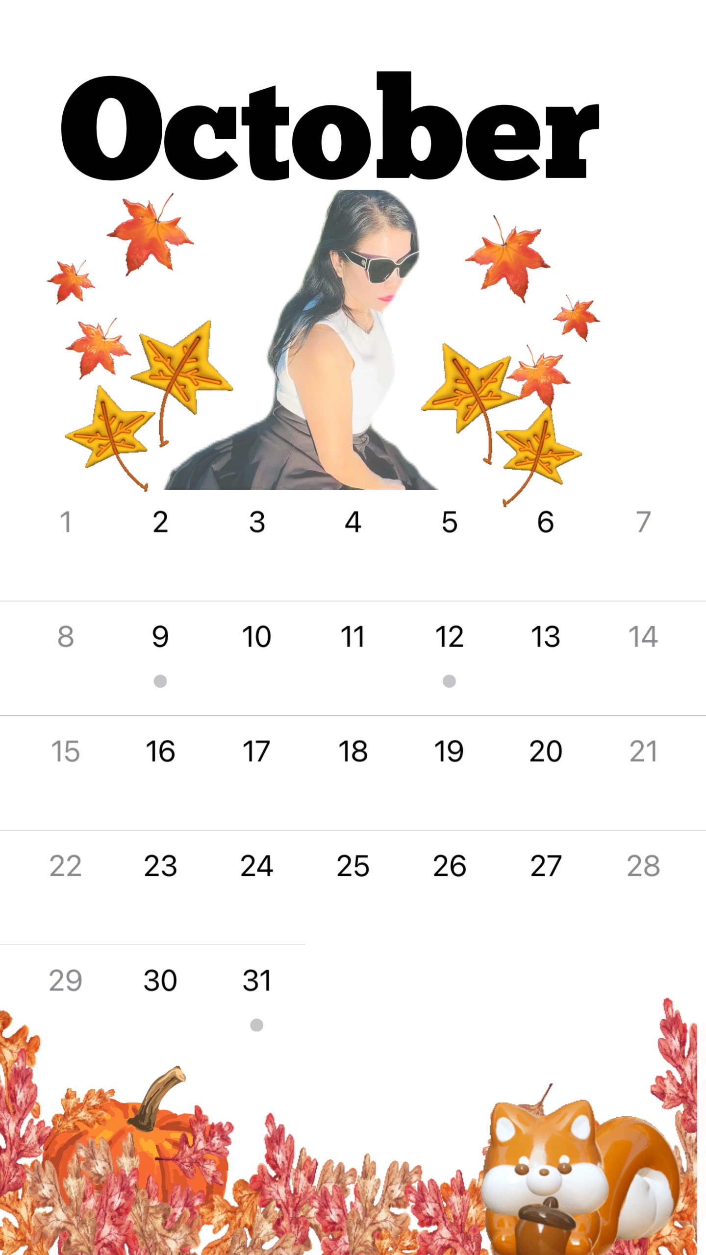 Calendário de Outubro 