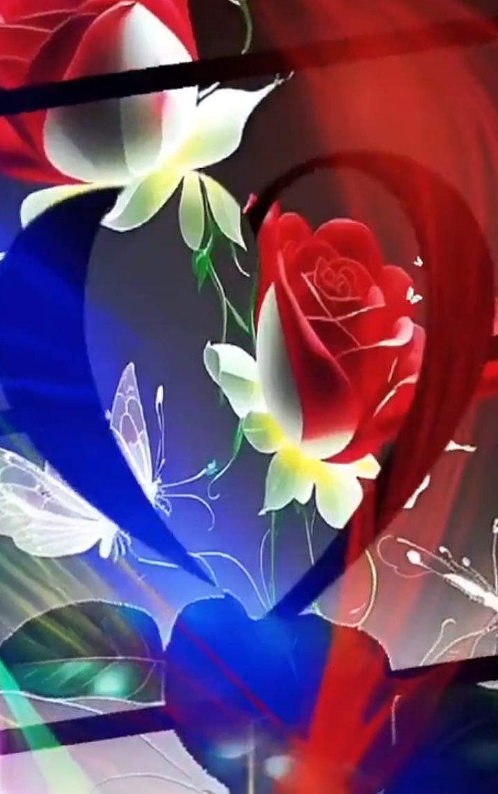 Red blue flower
