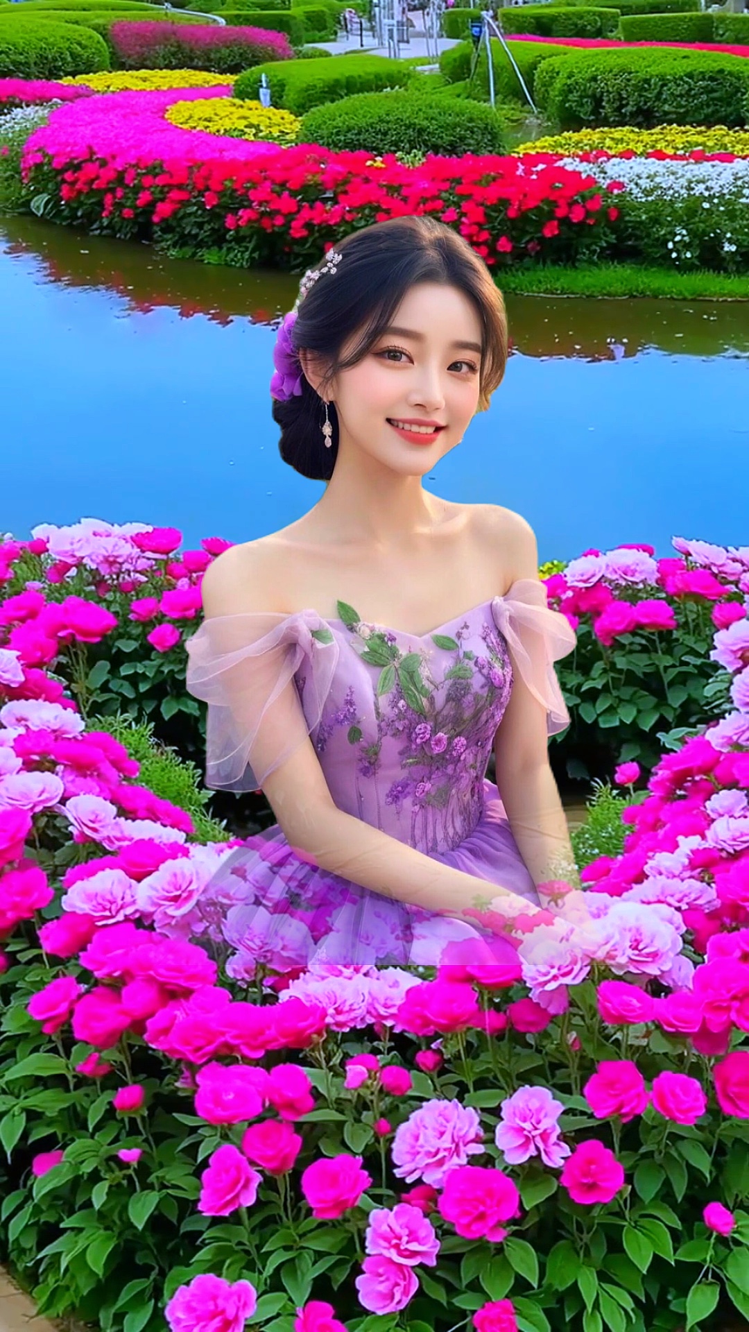 En medio de las flores