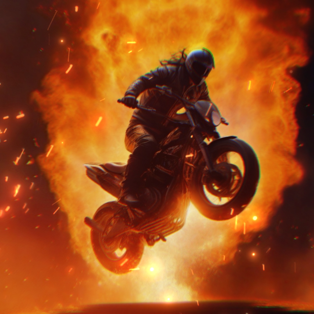 Motociclista de fuego