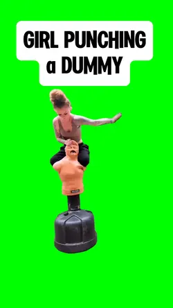 GIRL PUNCHING DUMMY