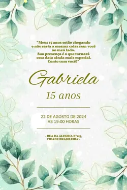 CONVITE 15 ANOS