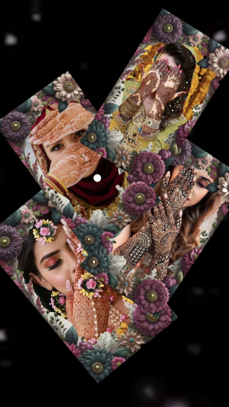 4 photo flower frame