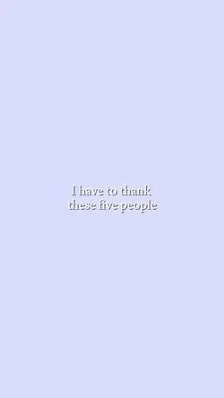 I have to thank